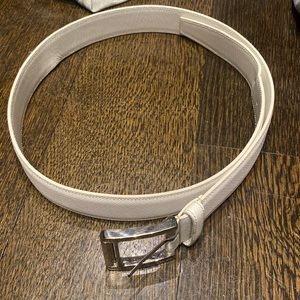 Mens Prada white saffiano leather belt